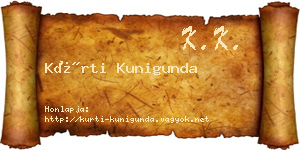 Kürti Kunigunda névjegykártya
